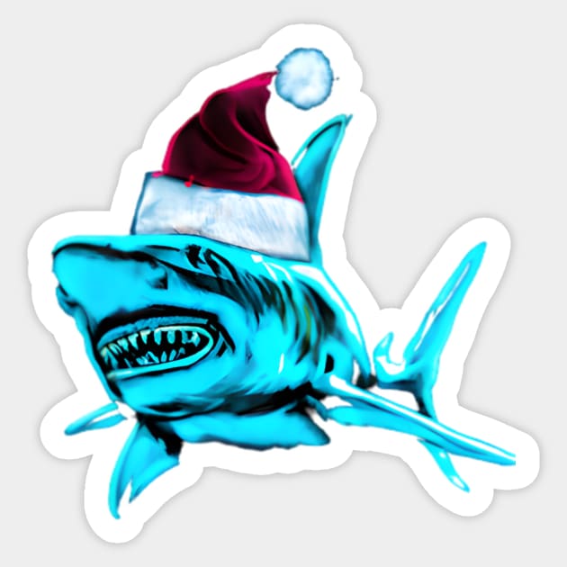 Shark Christmas Neon Sticker by Shadowbyte91